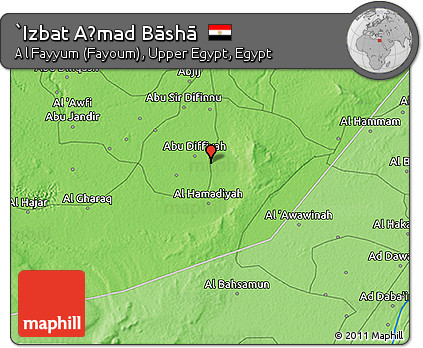 Political 3D Map of `Izbat Aḩmad Bāshā