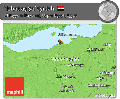 Political 3D Map of `Izbat Aş Şa`āyidah