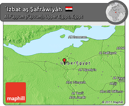 Political 3D Map of `Izbat Aş Şafrāwiyāh