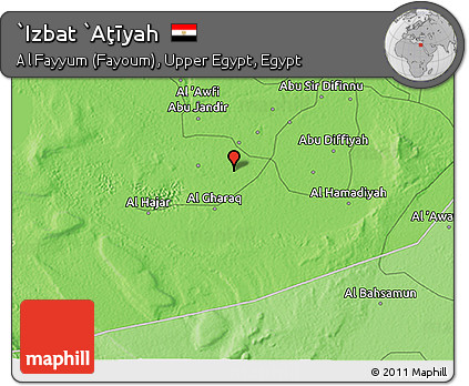 Political 3D Map of `Izbat `Aţīyah