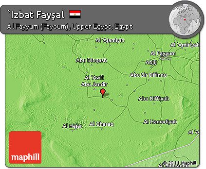 Political 3D Map of `Izbat Fayşal
