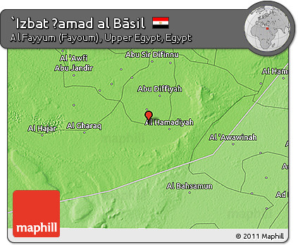 Political 3D Map of `Izbat Ḩamad Al Bāsil
