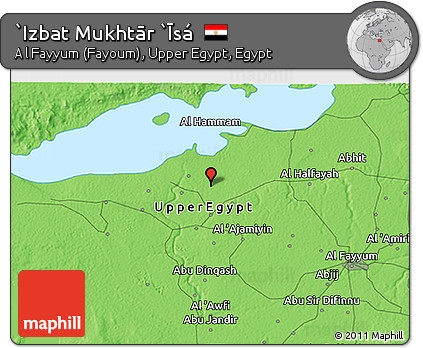 Political 3D Map of `Izbat Mukhtār `Īsá