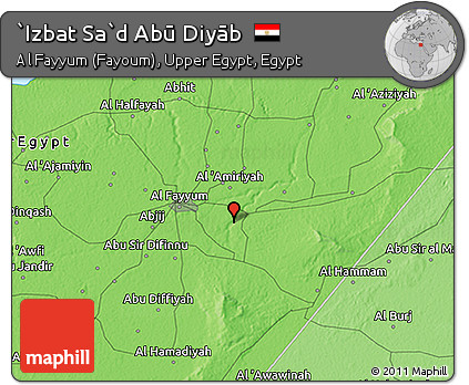 Political 3D Map of `Izbat Sa`d Abū Diyāb
