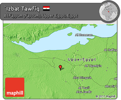 Political 3D Map of `Izbat Tawfīq