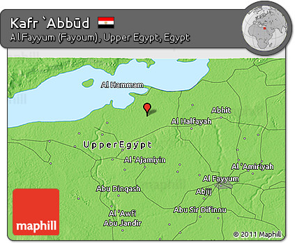 Political 3D Map of Kafr `Abbūd