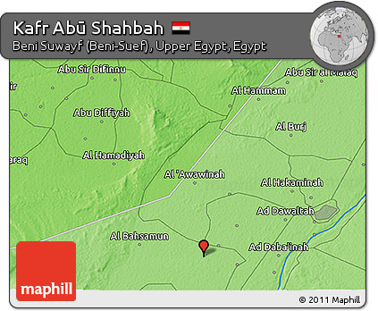 Political 3D Map of Kafr Abū Shahbah