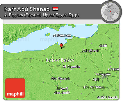 Political 3D Map of Kafr Abū Shanab