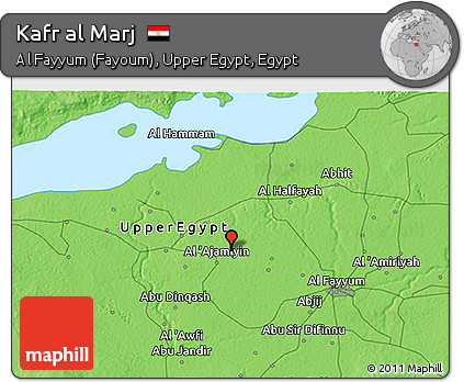 Political 3D Map of Kafr Al Marj