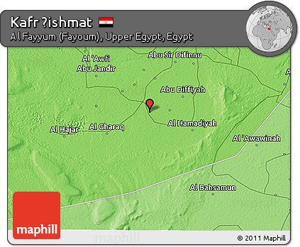 Political 3D Map of Kafr Ḩishmat