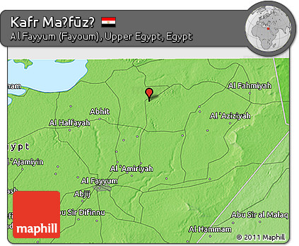 Political 3D Map of Kafr Maḩfūz̧