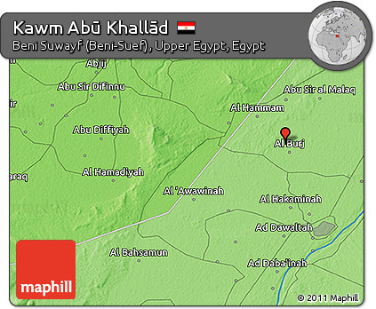 Political 3D Map of Kawm Abū Khallād
