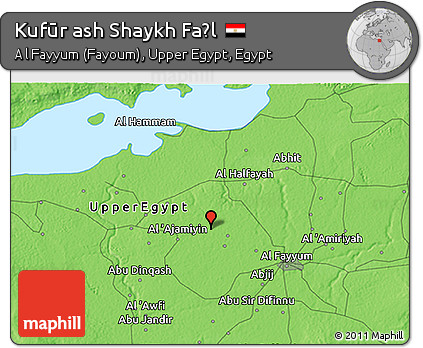 Political 3D Map of Kufūr Ash Shaykh Faḑl