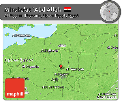 Political 3D Map of Minsha'at `Abd Allah