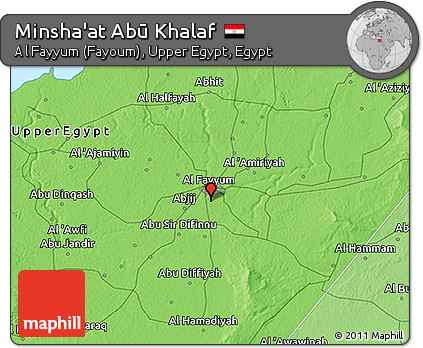 Political 3D Map of Minsha'at Abū Khalaf