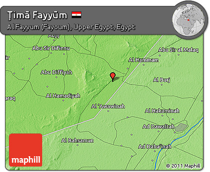 Political 3D Map of Ţimā Fayyūm