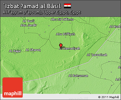 Political 3D Map of `Izbat Ḩamad Al Bāsil