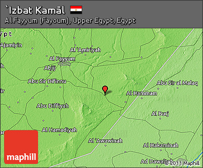 Political 3D Map of `Izbat Kamāl