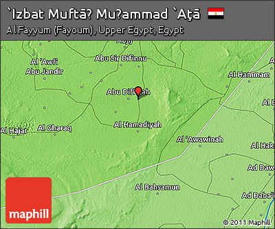 Political 3D Map of `Izbat Muftāḩ Muḩammad `Aţā