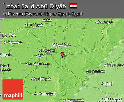 Political 3D Map of `Izbat Sa`d Abū Diyāb