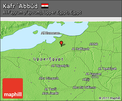 Political 3D Map of Kafr `Abbūd