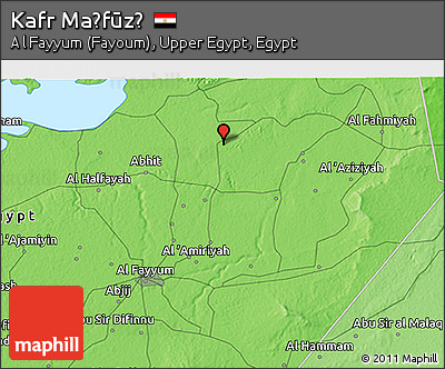 Political 3D Map of Kafr Maḩfūz̧