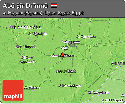 Political 3D Map of Abū Şīr Difinnū