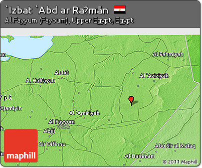 Political 3D Map of `Izbat `Abd Ar Raḩmān