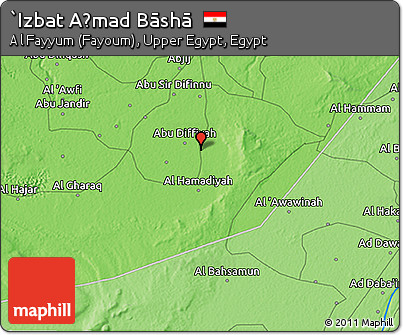 Political 3D Map of `Izbat Aḩmad Bāshā