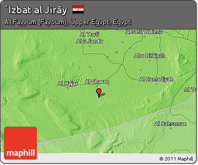 Political 3D Map of `Izbat Al Jirāy