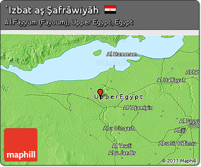 Political 3D Map of `Izbat Aş Şafrāwiyāh