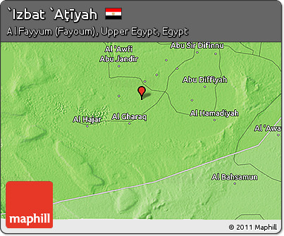 Political 3D Map of `Izbat `Aţīyah