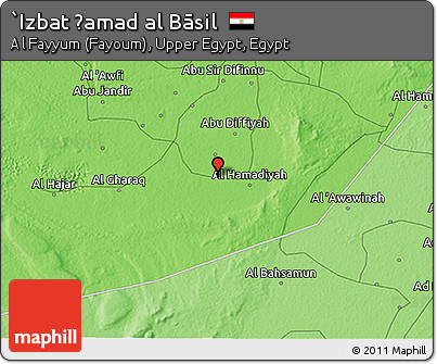Political 3D Map of `Izbat Ḩamad Al Bāsil