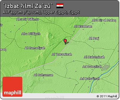 Political 3D Map of `Izbat Ḩilmī Za`zū`