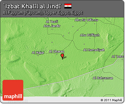 Political 3D Map of `Izbat Khalīl Al Jindī