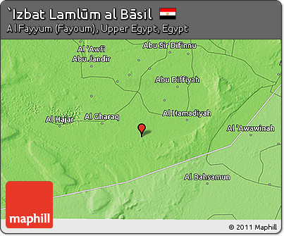 Political 3D Map of `Izbat Lamlūm Al Bāsil
