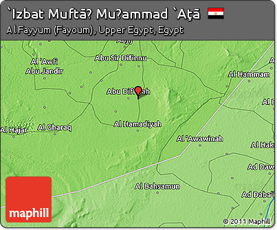 Political 3D Map of `Izbat Muftāḩ Muḩammad `Aţā
