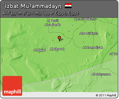 Political 3D Map of `Izbat Muḩammadayn