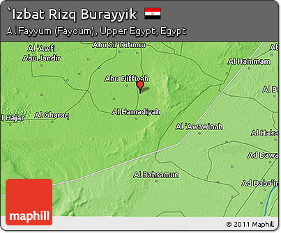 Political 3D Map of `Izbat Rizq Burayyik