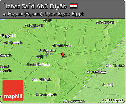 Political 3D Map of `Izbat Sa`d Abū Diyāb