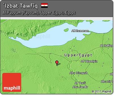 Political 3D Map of `Izbat Tawfīq