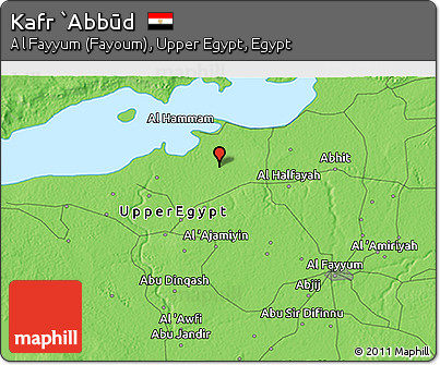 Political 3D Map of Kafr `Abbūd