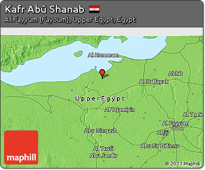 Political 3D Map of Kafr Abū Shanab