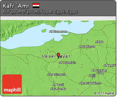Political 3D Map of Kafr `Amr