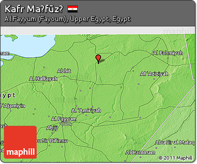 Political 3D Map of Kafr Maḩfūz̧