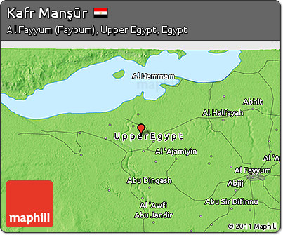 Political 3D Map of Kafr Manşūr