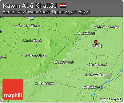 Political 3D Map of Kawm Abū Khallād