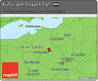 Political 3D Map of Kufūr Ash Shaykh Faḑl