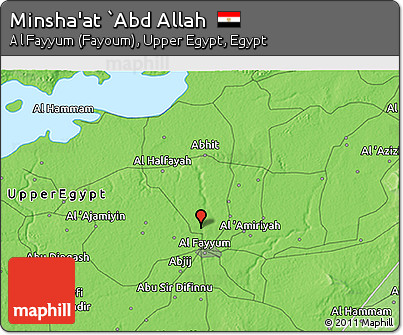 Political 3D Map of Minsha'at `Abd Allah