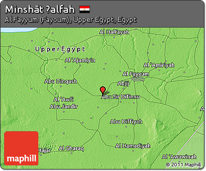 Political 3D Map of Minshāt Ḩalfah